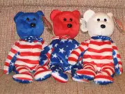 TY LIBERTY SET of 3 BEANIE BABIES - MINT with MINT TAGS
