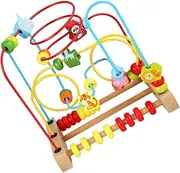 LALADEFIEE Colorful Wooden Bead Maze for Skill Improvement Activity Beads Roller Engaging Educational for Hand Eye Coordination and Cognitive Development