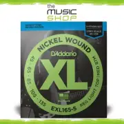 D'Addario XL 45-135 Reg Lt Top/Medium Btm 5 String Bass Guitar Strings- EXL165-5