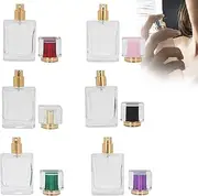 50ml Empty Perfume Bottle, 6 Pieces Small Empty Vials and Sprayers for Travel, Refillable Glass Perfume Bottle Empty Spray Bottle Perfume Atomizer Dispenser