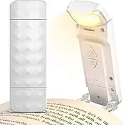 Mexllex Reading Lamp Book Clamp, Rechargeable USB Reading Light in Bed, 3 Colour Temperatures and 5 Brightness Levels, Night Light for Bookworms, Children, White