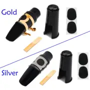 Portable Alto Saxophone Mouthpiece with Sax Mouthpiece Cap + Clip + Reed + Pads