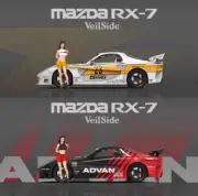 AM 1:64 JDM RX7 Veilside Figure Racing Sports Model Diecast Metal Car