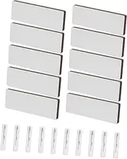 DOITOOL 10pcs Wooden Name Tags with Clips Reusable Blank Name Badges for Identification DIY Sublimation Plates Pins for Events and Group Activities