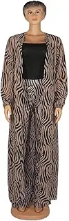 [HEYDHSDC] African Print Dresses for Women 3 Piece Set Dashiki Long Maxi Dress and Pant Suits African Clothes Robe Africaine Femme