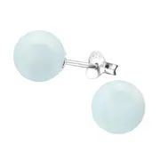 Silver Pearl Pastel Stud Earrings