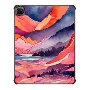 iPad Pro 12.9-inch (5th/6th gen) iPad Impact Case Watercolor mountain landscape - pink orange art