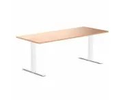 Desky Zero Melamine Office Desk - Select Beech / Small 1200x750mm / White