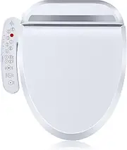 Smart Bidet Toilet Seat, Electronic Heated Bidet with Air Dryer and Warm Water, Adjustable Temperature Controlled Wash, Self-Cleaning Nozzle, Nightlight, Elongated Toilet Seat Slow Close
