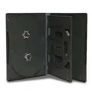 10 Black 14mm Multi Six Disc (Hold 6 Discs) CD DVD Storage Box Case with Tray