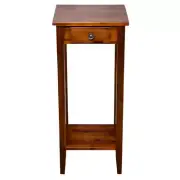 Plant Table 27"H Stand Solid Acacia Wood Mahogany 1-Drawer 80lb Capacity Indoor