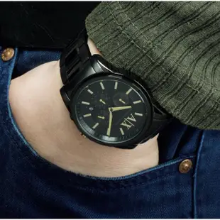 ARMANI EXCHANGE 男錶 手錶 44mm 黑色鋼錶帶 男錶 手錶 腕錶 三眼 AX2094 AX(現貨)
