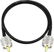 Rydocyee RG58 Coaxial Cable 2 Feet Solid Copper, UHF Male PL-259 to UHF Male PL-259 Low Loss, CB Coax Cable for SWR Meter, CB Radio, Ham Radio, Police Scanner, Antenna Tuner (2FT)