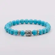 [IBOWZ] Crystal Bracelet Bead Bracelets Charm Bracelets for Womens, 7 Chakra Beads Natural Stones Turquoise Bangle Buddha Jewelry Elastic Green Yoga Bracelets Unlimited Charm Diffuser Women Men Gift