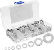Mobestech 360pcs Stainless Steel Flat Washer Kit Screw Assorted Lock Washer Bolt Washer for Mechanical Equipment Automotive Electronics Supplies