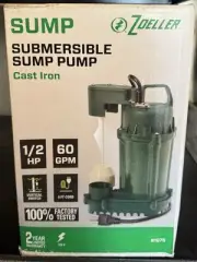 NEW Zoeller 0.5-HP 60GPM Cast Iron Submersible Sump Pump (1075-0001)
