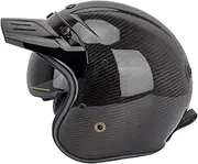 3/4 Carbon Fiber Helmet Light Weight Motorcycle Helmet Retro Open Face Helmet Motocross Riding Helmets with Visor DOT Certified Men and Women Adult Anti-Collision Helmets
