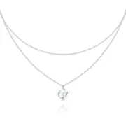 Silver Long Double Chain Choker