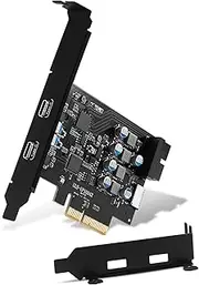 USB C PCIe Expansion Card SuperSpeed 10Gbps with 2 USB C and 2 Internal Ports (Type E, 19 Pin USB 3.0 Header) PCI-E Add on Cards PCI Express Front Panel Adapter for Desktop PC