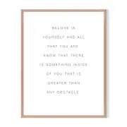 Believe Framed Printed Wall Art - Timber