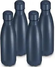 [Leraverppy] 25oz Cola-Bottle Shaped Stainless Steel Leak-proof Water Bottle,Double Wall Vacuum Insulated Metal Thermos,Travel Mug For Sports Indoors & Outdoors,BPA-Free School Kids Flasks,Navy(4 Pack)