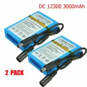 2*3000mAh 12300 12V DC Rechargeable Cell Portable Battery Pack + Charger