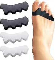 LeeYean Toe Separators for Men and Women, 4 Pack Silicone Toe Spacers for Bunion Pain, Plantar Fasciitis, Relieve Foot Pain and Tension