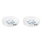 2x Boxsweden 38cm Crystal Round Turntable Kitchen Storage Container Organiser