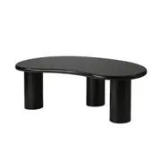 Oikiture Coffee Table Sofa Cafe Desk Side Tables Living Room Irregular Black