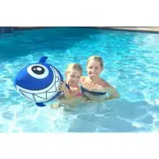 Soak 28" Giant Blue Fish Monster Fish Football Blue Shark Ride On Pool Toy Float