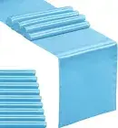 3 Pc Blue Satin Table Runner 12"x108" for Wedding Banquet Graduations Party
