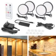 LED Under Cabinet Lights, Black Puck Lights, 9W 700Lumens, Remote Control, Di...