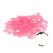 100Pcs Glow in The Dark Pebbles Stones Rocks for Fish Tank Aquarium Garden Walkway Decor-Pink