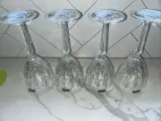 4 Marquis by Waterford 8.25”Sparkle Star Water Wine Goblet Glasses 8 Oz Set Of 4