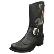 New Rock Biker M-gy32-s10 Unisex Black Platform Boots - 9.5 US