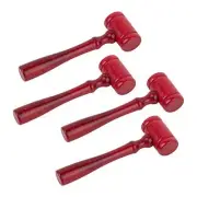 AUEAR, 4 Pack Wooden Judge Gavel Mini Gavels Auction Sale Judgment Prop for Red