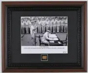 MacArthur A New Beginning Signs WW2 Surrender Wood Framed Print + Teak Deck COA
