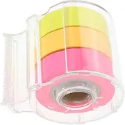 JOINPAYA 1 Set Multi Function Self Stick Note Stickers with Tape Dispenser Portable Memo for Home Office Full Adhesive Easy to Tear Vibrant Color for Important Reminders
