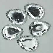 Rhinestone Gems Drop 25mm x 18mm Faceted Foiled Flat Back Acrylic. Made in USA