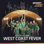 NETBALL WEST COAST FEVER CHAMPION TEAM POSTER,BARGAIN,1