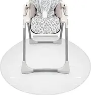 Nuby High Chair Waterproof Floor Mat - 50" Clear Circle Kitchen Mat - Protects Floor from Spills and Messes