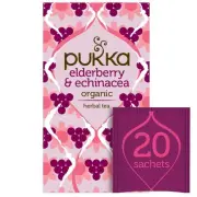 Pukka Organic Elderberry Echinacea Herbal Tea 20 Bags Decaf Immunity Boost