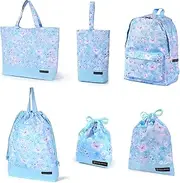 [COLORFUL CANDY STYLE] NU305400 Kindergarten Entrance School Entrance 6-Piece Set, Lesson Bag, Quilting (Gusseted), Shoe Case, Drawstring Bag, Gymnastics Clothing Bag, Lunch Bag, Cup Bag, Small Items,