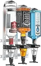 Barbarian Liquor Dispenser for Home Bar 3/4/6 Bottle Wall Mounted - Bar Butler Shot Measure Bracket Alcohol Wine Upside Down Drink Jigger Optics Man cave