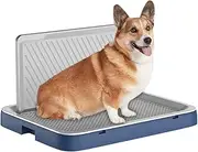Qttie Dog Potty Toilet, Pet Indoor Outdoor Dog Training Toilet, Portable Potty Trainer, Dogs Potty Training Pads Holder for Small and Medium Dogs (Navy)