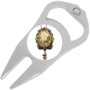 Bronze Cameo Golf Ball Marker Divot Repair Tool Bottle Opener