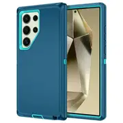 For Samsung Galaxy S25+Plus /S24+Plus Case Drop Resistant Defender Tradies Heavy Duty Rugged Shockproof Cover (Teal)