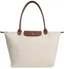 NWT LONGCHAMP Le Pliage Large Nylon Shoulder Tote 1899089 PAPER OFF WHITE