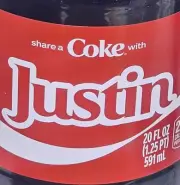 Share A Coke with Justin 2025 Personalized Gift Coca Cola Bottle 20oz
