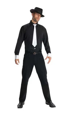 GANGSTER MOB MAFIA SHIRT TIE HAT ADULT MENS FANCY DRESS HALLOWEEN COSTUME